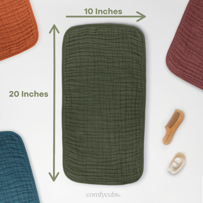 Muslin Burp Cloths - Kelp