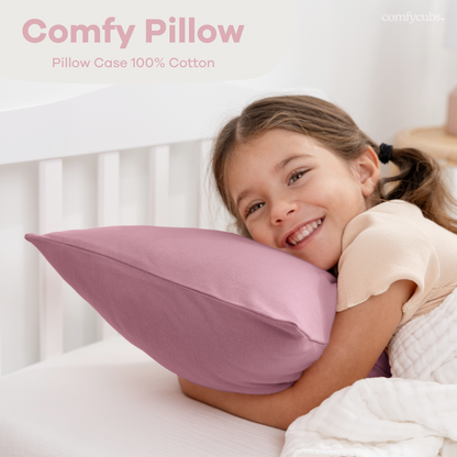 Toddler Pillows with Soft Cotton Pillow Case - Mauve