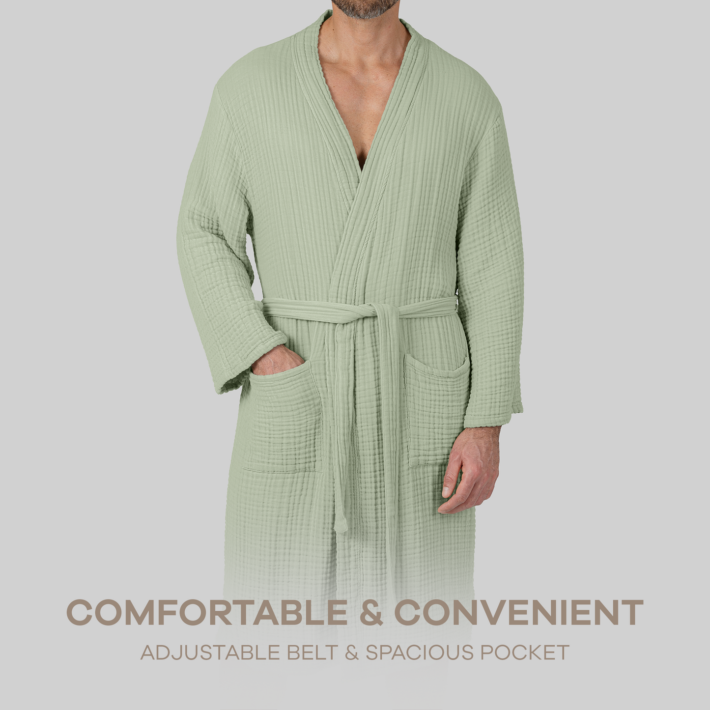 Muslin Bathrobe, Sage