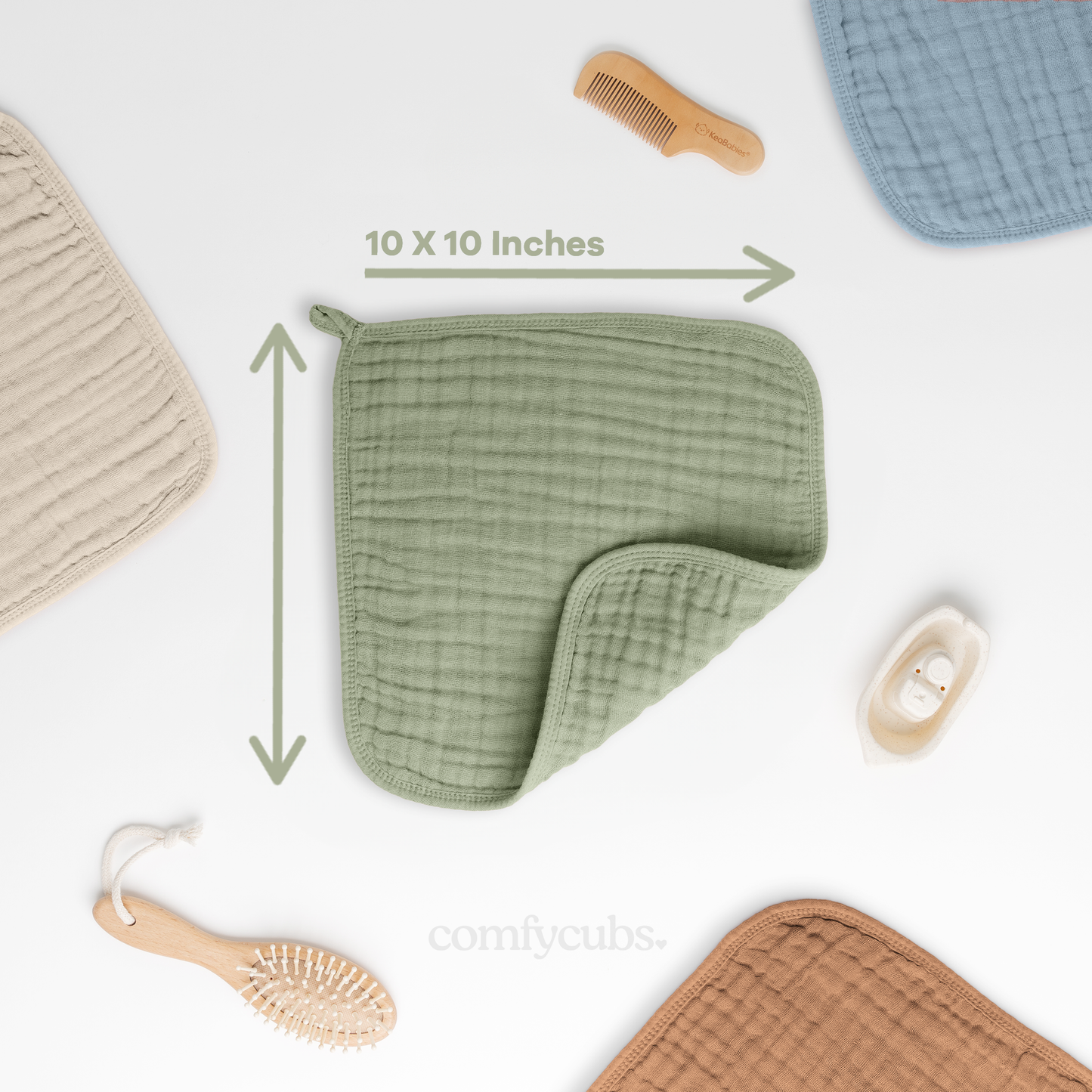 Muslin Washcloths - Sage