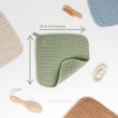 Muslin Washcloths - Sage