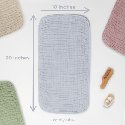 Muslin Burp Cloths  - Slate
