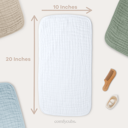 Muslin Burp Cloths - White