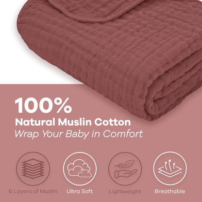 Baby Muslin Blanket in Wine