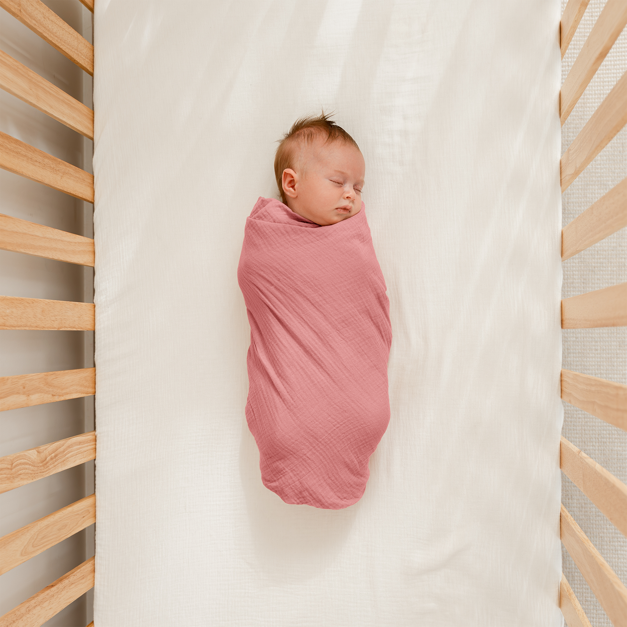 Muslin Swaddle Blankets, 42” x 42” in Blush, Bold Blush, Dusty Rose, Pack of 3 | Comfy Cubs - additional view