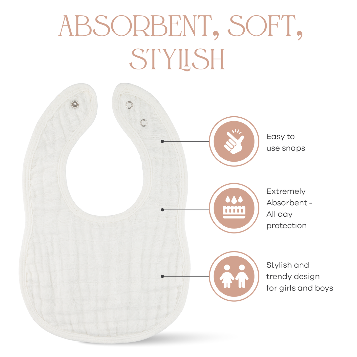 Muslin Bibs - White