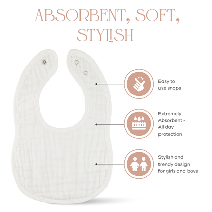 Muslin Bibs - White