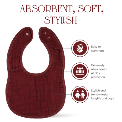 Muslin Bibs - Wine
