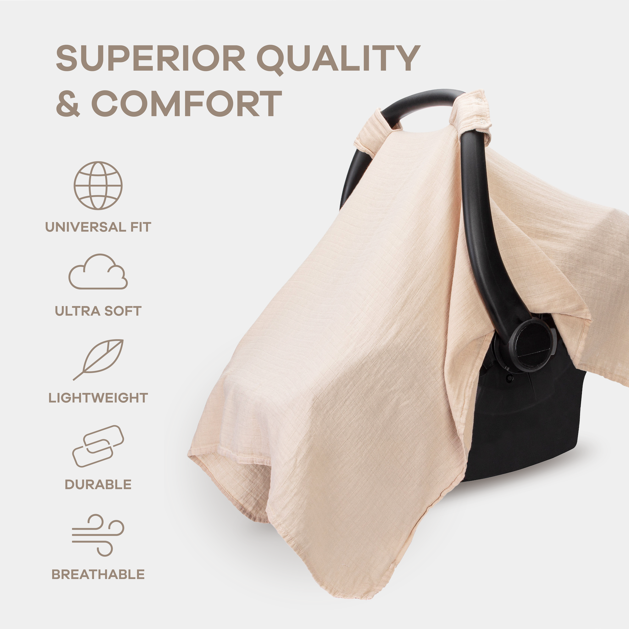 Baby Car Seat Cover in Blush | Comfy Cubs - additional view