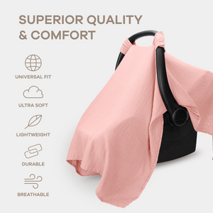 Baby Car Seat Cover in Bold Blush | Comfy Cubs - additional view