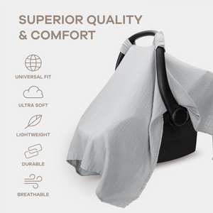 Baby Car Seat Cover in Heather Blue | Comfy Cubs - additional view