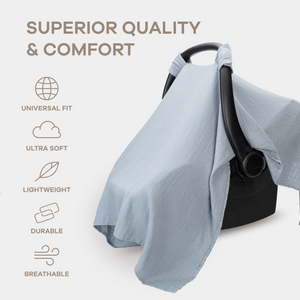 Baby Car Seat Cover in Pacific Blue | Comfy Cubs - additional view