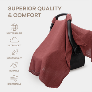 Baby Car Seat Cover in Wine | Comfy Cubs - additional view