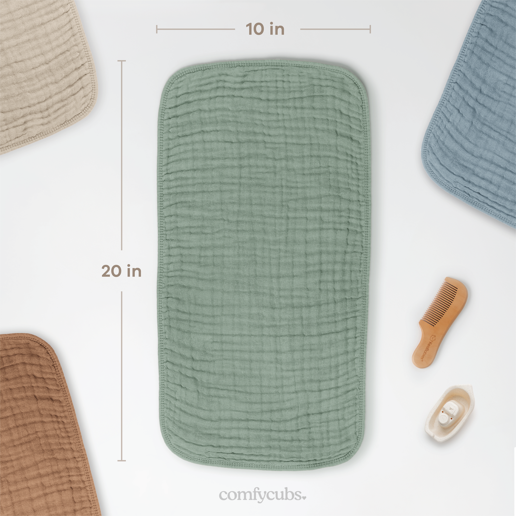 Muslin Burp Cloths in Multicolor | Comfy Cubs - additional view