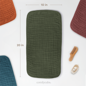 Muslin Burp Cloths in Kelp | Comfy Cubs - additional view