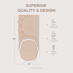 Easy Swaddle Blankets with Zipper in Light Blush, Blush, Mauve | Comfy Cubs - additional view