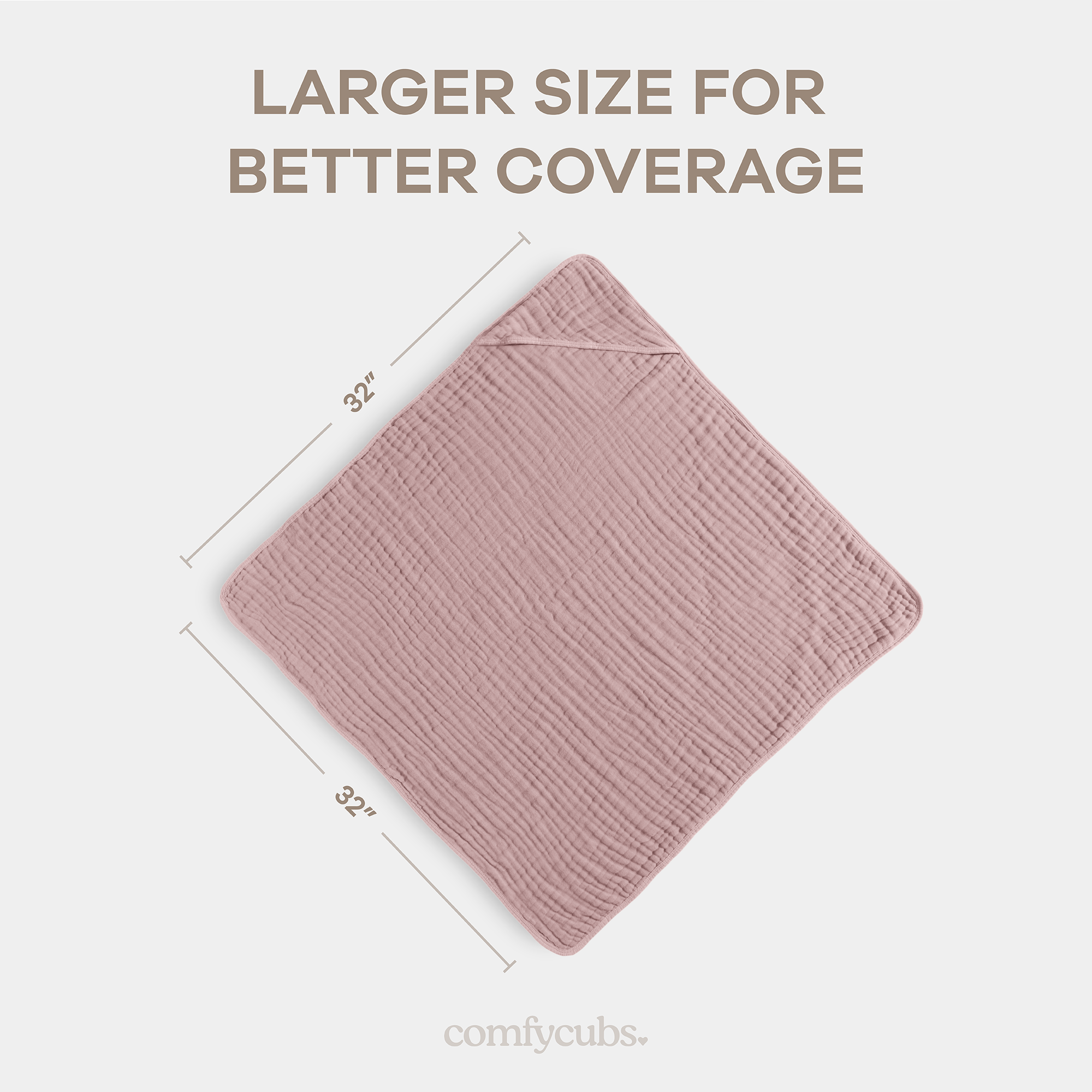 Baby Hooded Towels in Mauve | Comfy Cubs - additional view