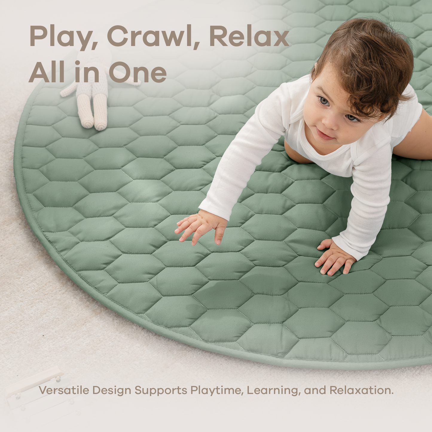 Play Mat with Non-Slip Bottom - Fern