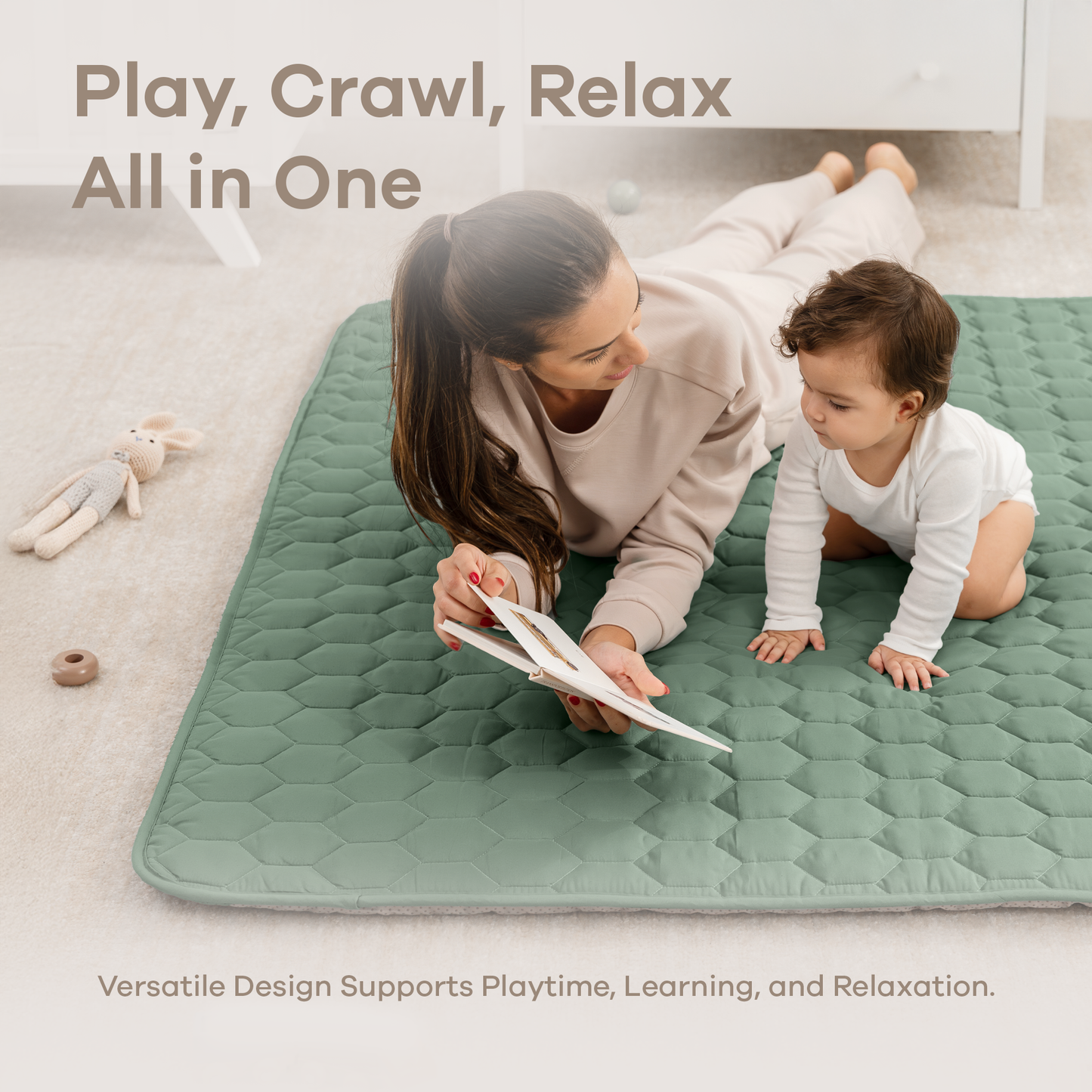 Play Mat with Non-Slip Bottom - Fern