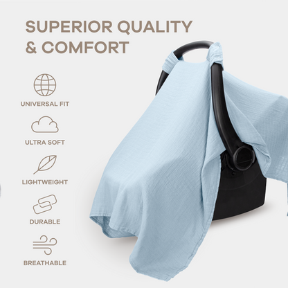 Baby Car Seat Cover - Sky Blue