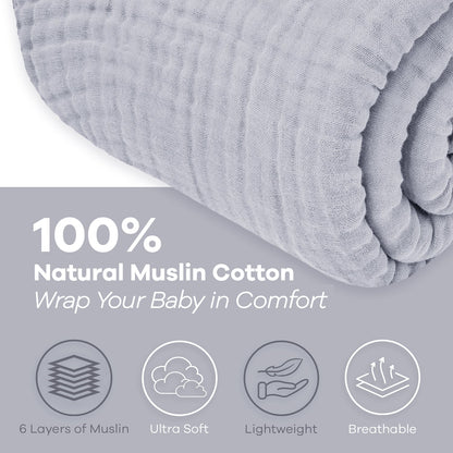 Adult Muslin Blanket in Heather