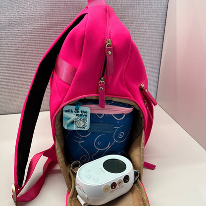 Sarah Wells Fiona Breast Pump Backpack – Neoprene, Machine Washable Bag with Insulated Storage, Laptop Sleeve & Straps
