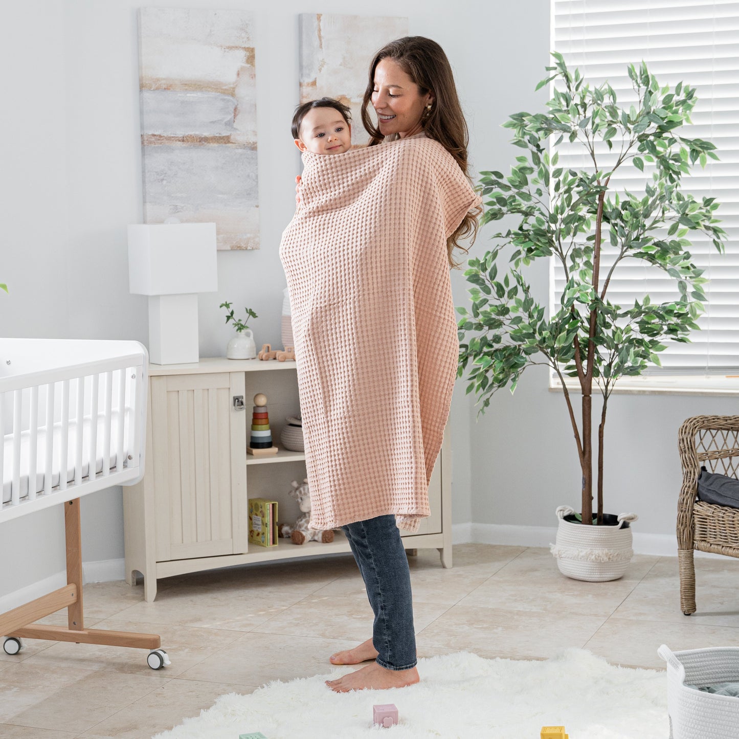 Baby Waffle Blankets in Blush