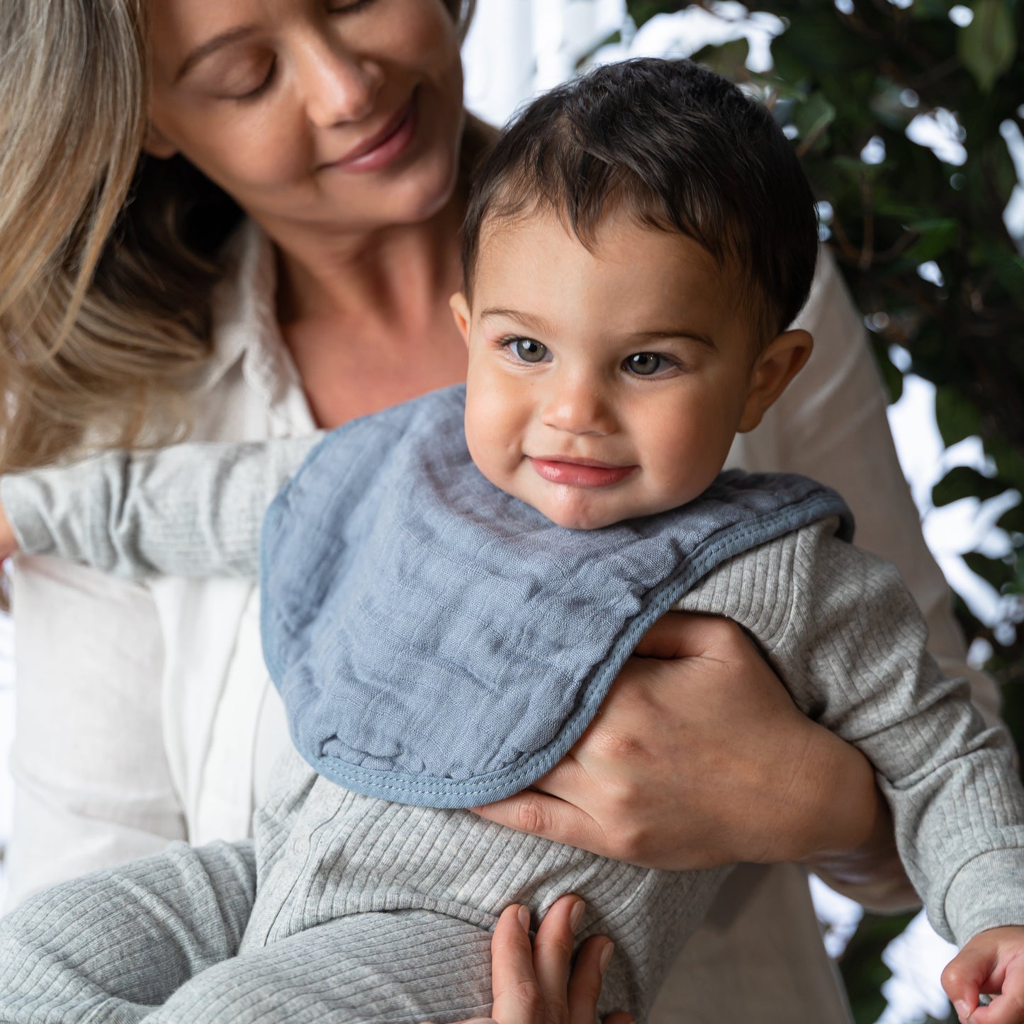 Muslin Bibs - Pacific Blue