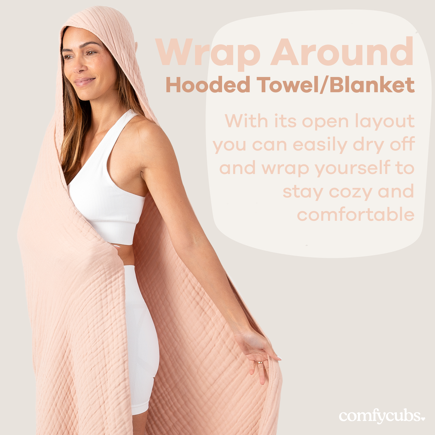 Adult Muslin Hooded Towel