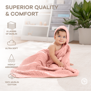Baby Hooded Towels in Bold Blush | Comfy Cubs - additional view