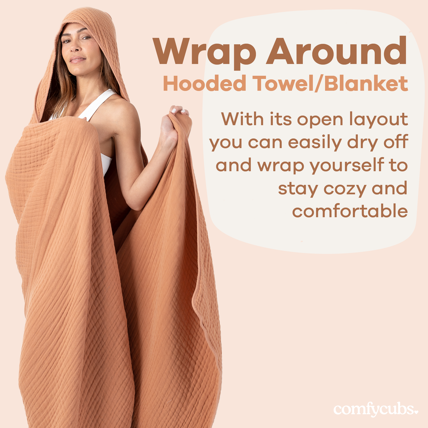 Adult Muslin Hooded Towel