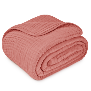 Adult Muslin Blanket in Dusty Rose | Comfy Cubs - additional view
