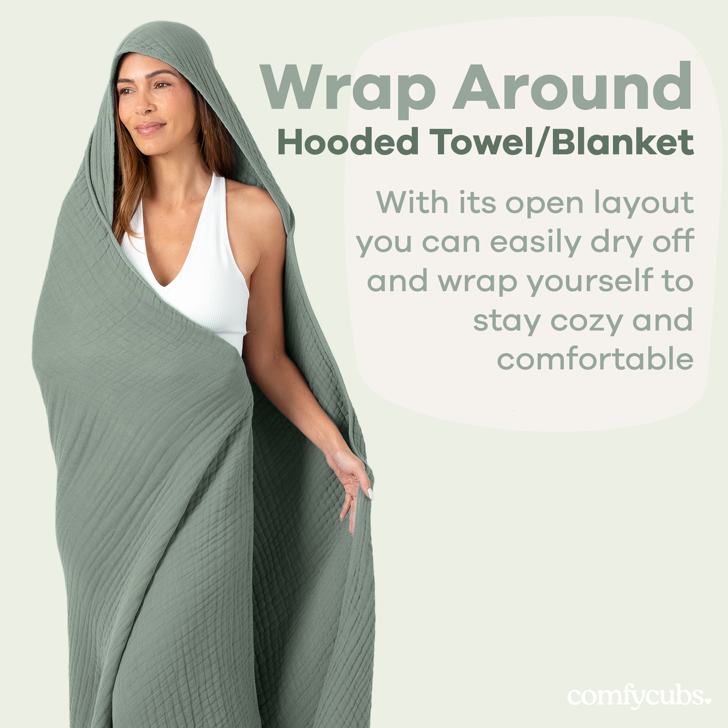 Adult Muslin Hooded Towel