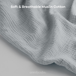 Muslin Nursing Cover, Pack of 1 in Heather Blue | Comfy Cubs - additional view