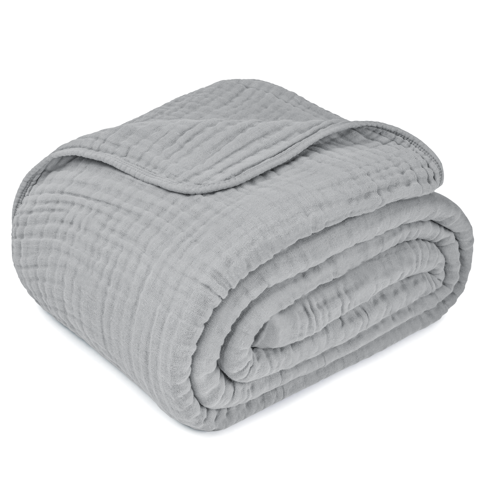 Adult Muslin Blanket in Heather Blue | Comfy Cubs - additional view