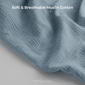 Muslin Nursing Cover, Pack of 1 in Pacific Blue | Comfy Cubs - additional view