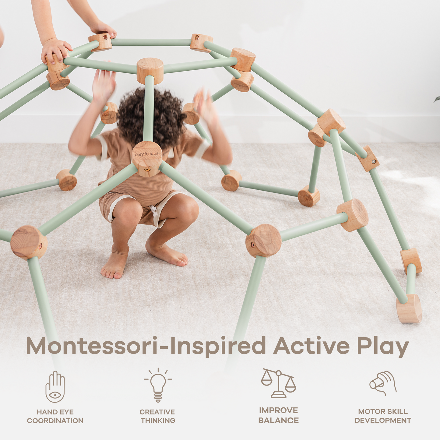 Wooden Climber for Kids (Sage)