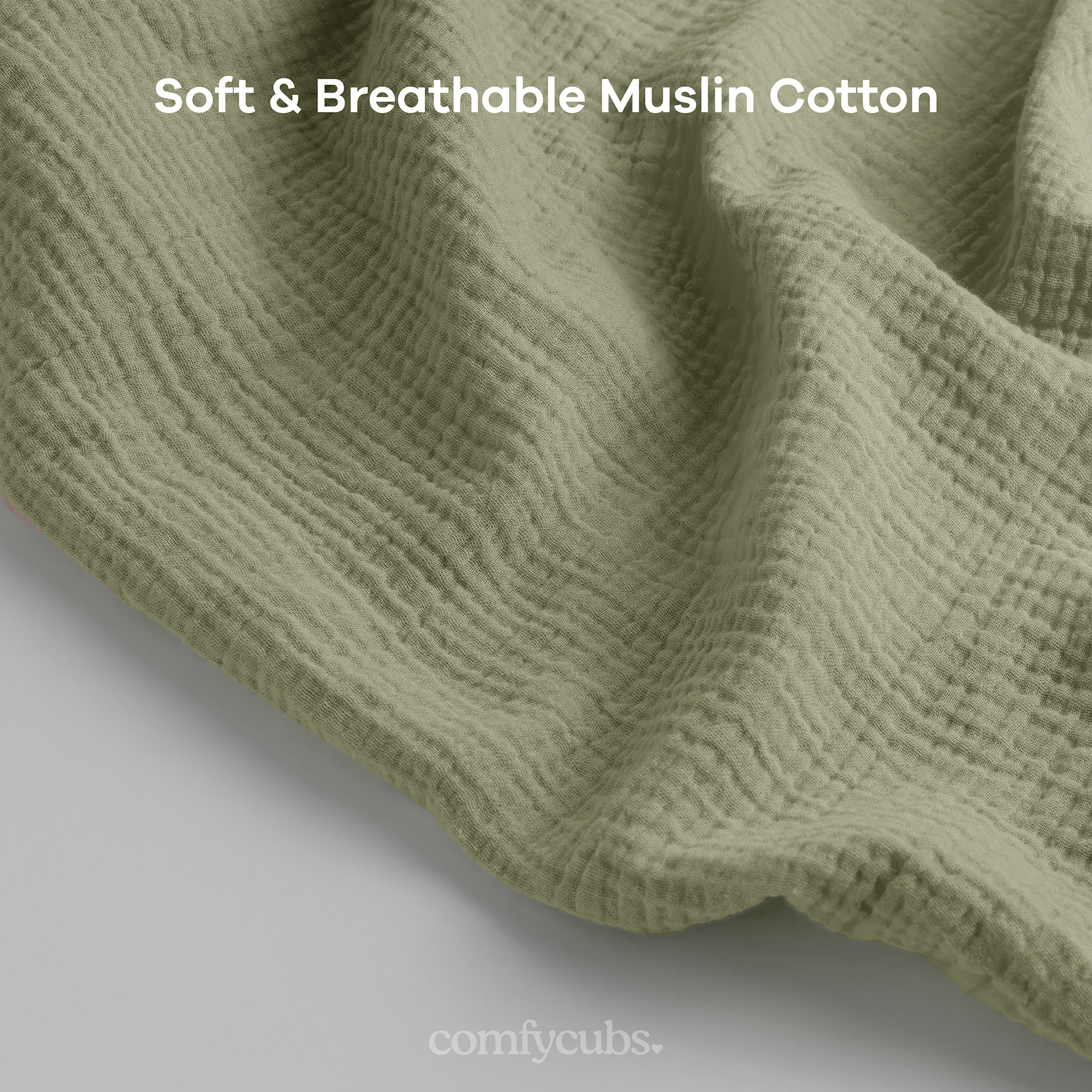 Muslin Nursing Cover, Pack of 1 in Sage | Comfy Cubs - additional view