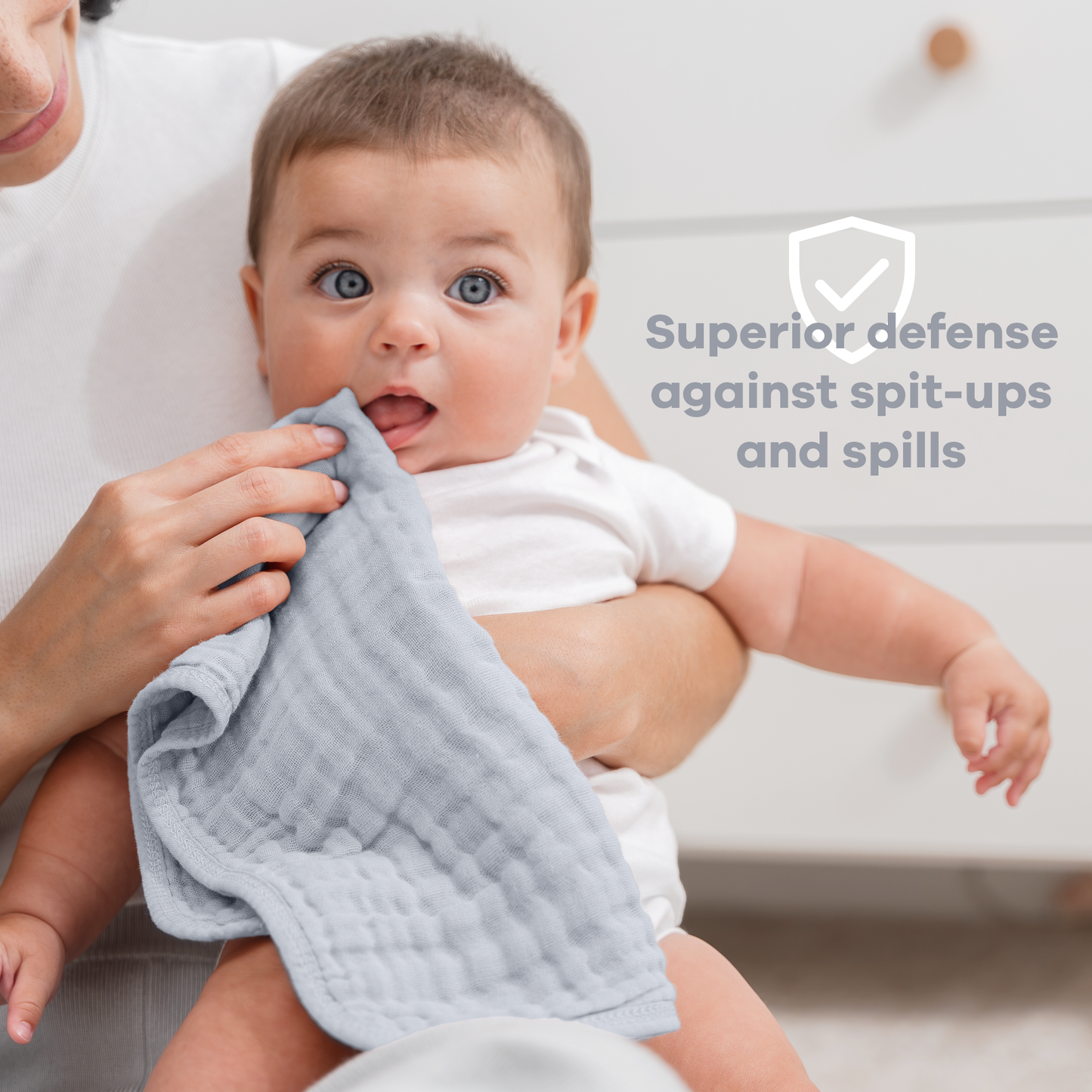 Muslin Burp Cloths  - Slate