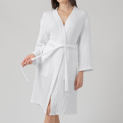 Muslin Bathrobe, White