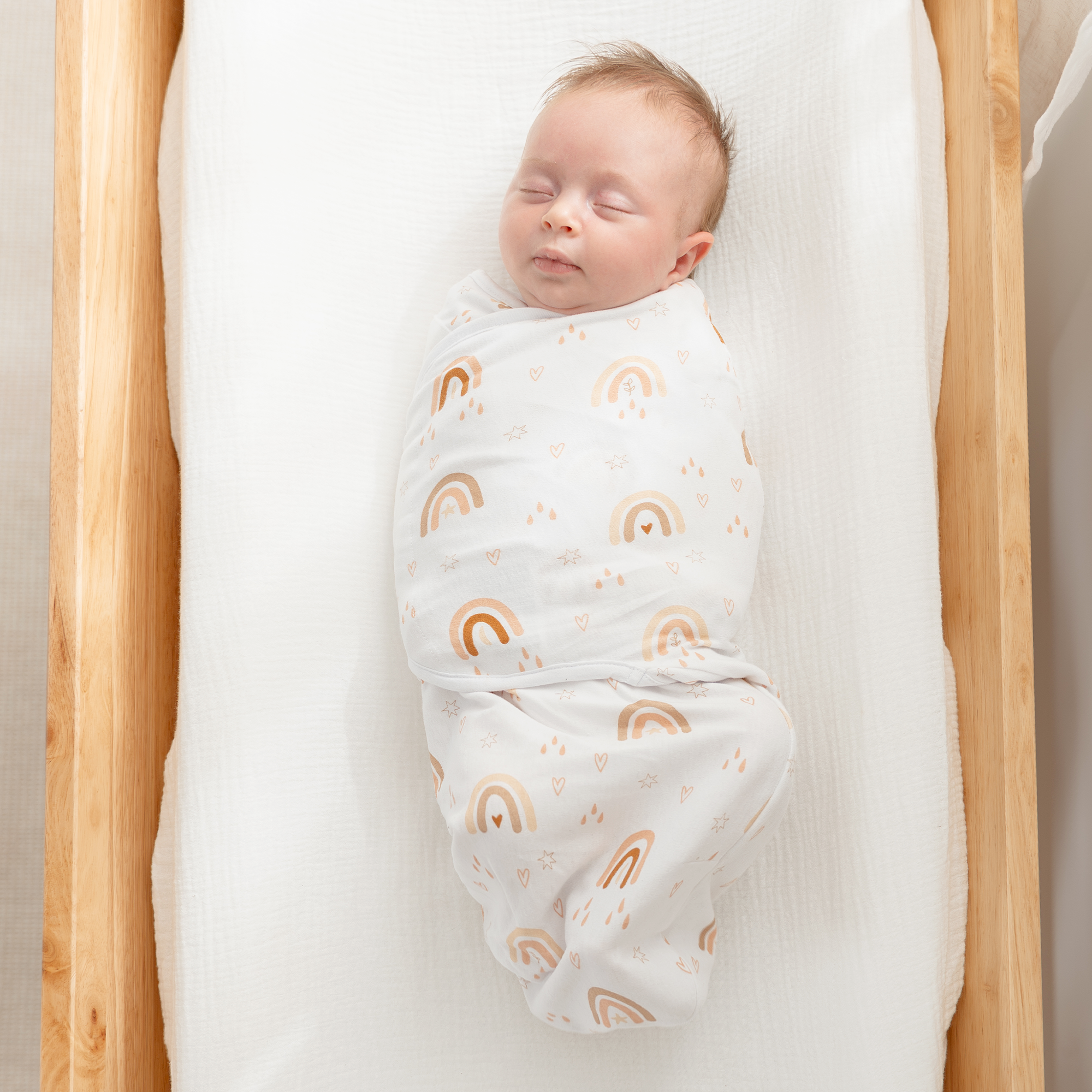 Easy Swaddle Blankets in Rainbow Bohemian, Pack of 3 | Comfy Cubs - additional view