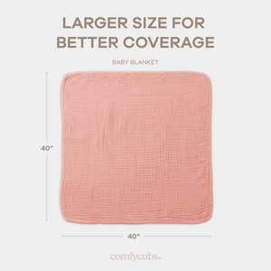 Baby Muslin Blanket in Bold Blush | Comfy Cubs - additional view