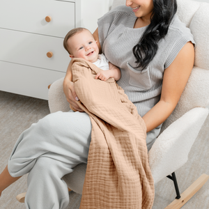 Baby Muslin Blanket in Cream | Comfy Cubs - additional view