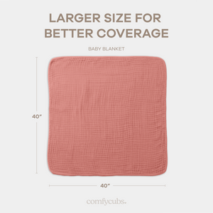 Baby Muslin Blanket in Dusty Rose | Comfy Cubs - additional view