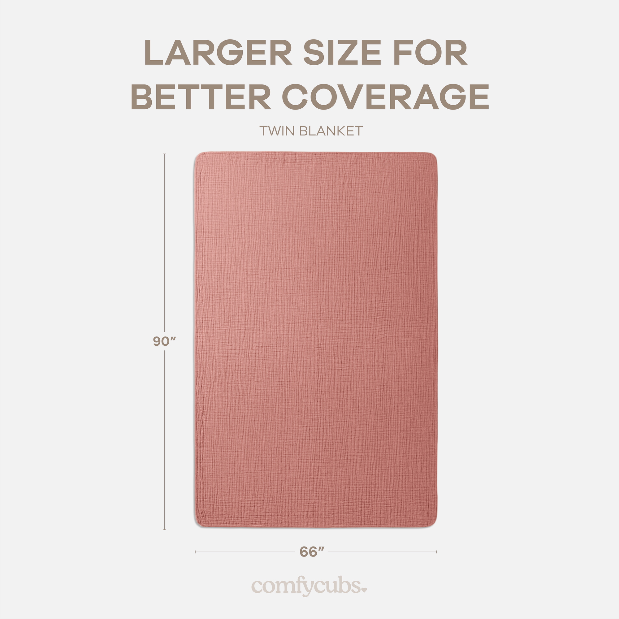 Adult Muslin Blanket in Dusty Rose | Comfy Cubs - additional view