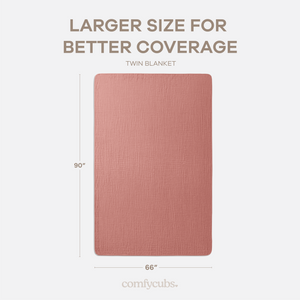 Adult Muslin Blanket in Dusty Rose | Comfy Cubs - additional view