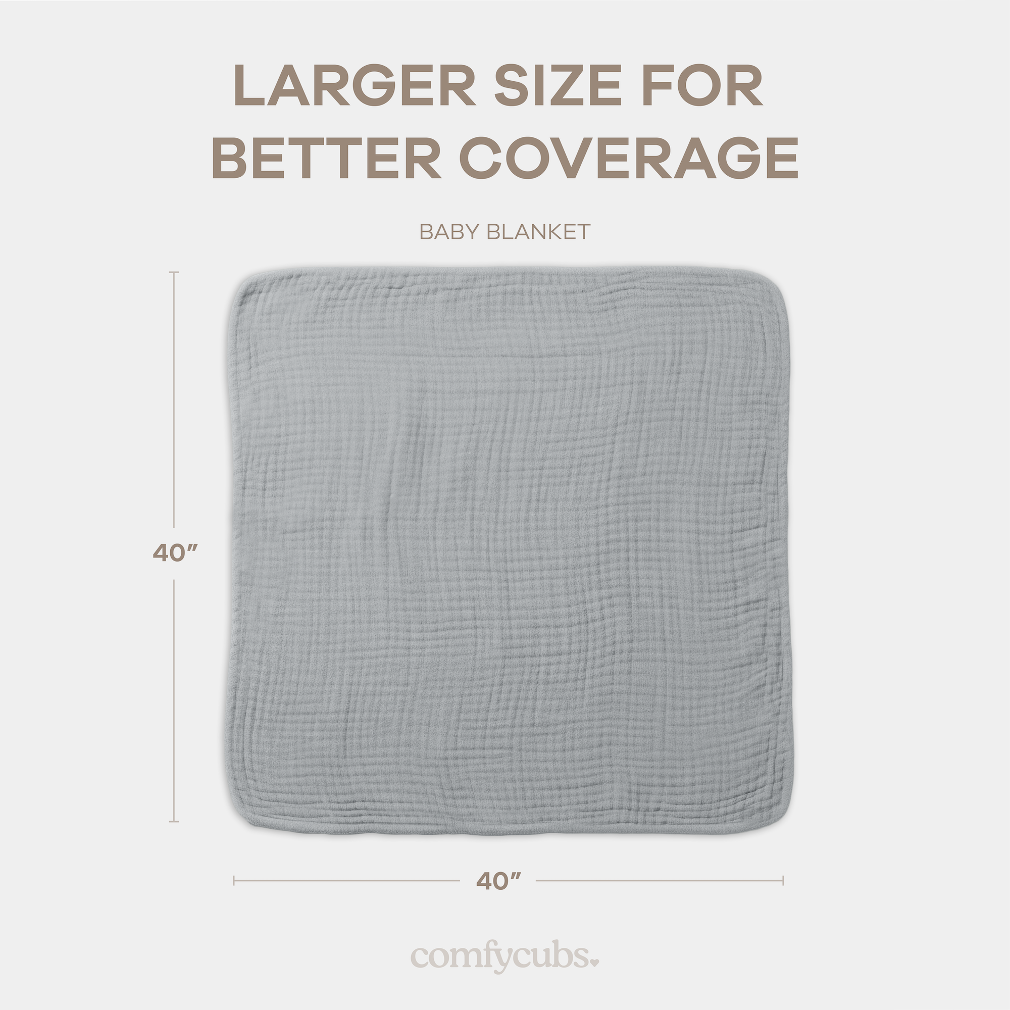 Baby Muslin Blanket in Heather Blue | Comfy Cubs - additional view