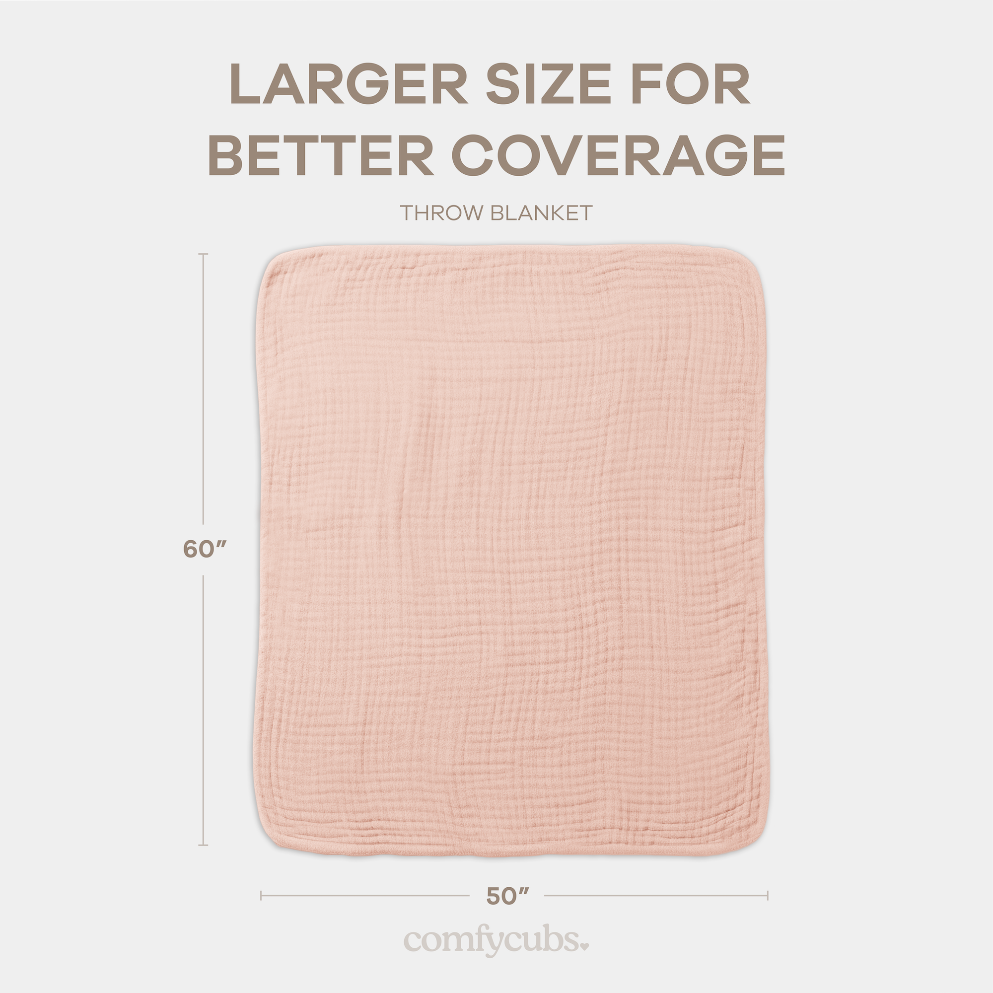 Adult Muslin Blanket in Blush | Comfy Cubs - additional view