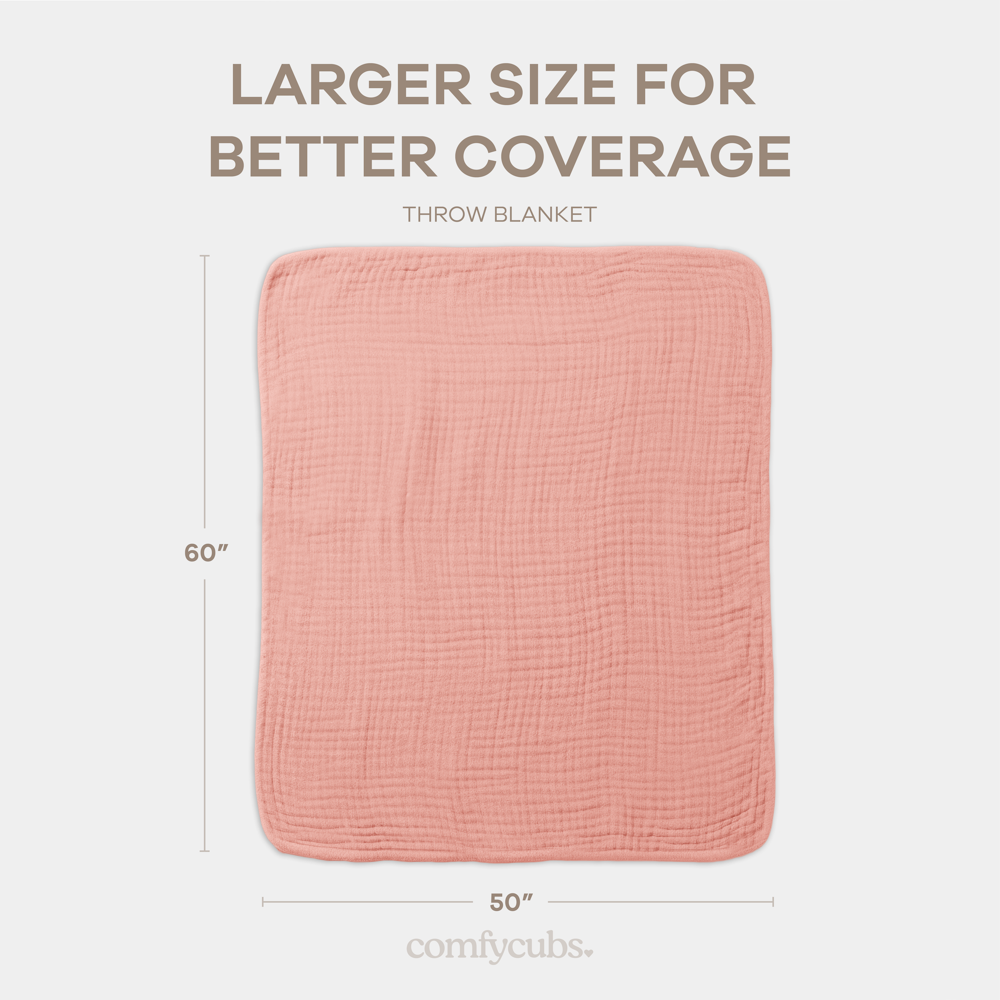 Adult Muslin Blanket in Bold Blush | Comfy Cubs - additional view