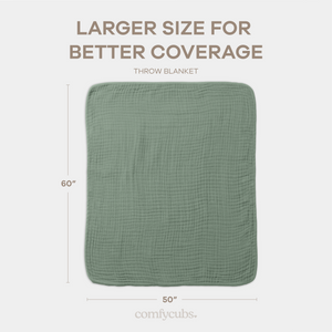 Adult Muslin Blanket in Fern | Comfy Cubs - additional view